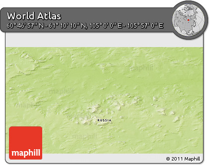 Physical 3D Map of the Area around 60° 58' 34" N, 105° 28' 29" E