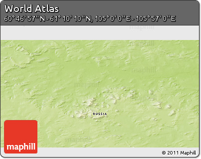 Physical 3D Map of the Area around 60° 58' 34" N, 105° 28' 29" E