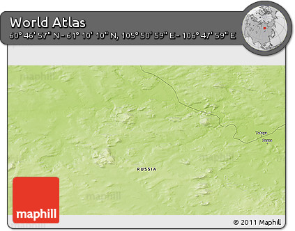 Physical 3D Map of the Area around 60° 58' 34" N, 106° 19' 29" E