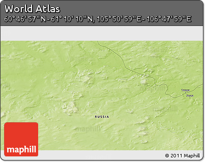 Physical 3D Map of the Area around 60° 58' 34" N, 106° 19' 29" E