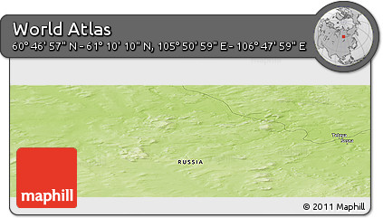 Physical Panoramic Map of the Area around 60° 58' 34" N, 106° 19' 29" E