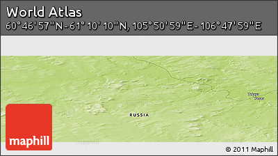 Physical Panoramic Map of the Area around 60° 58' 34" N, 106° 19' 29" E