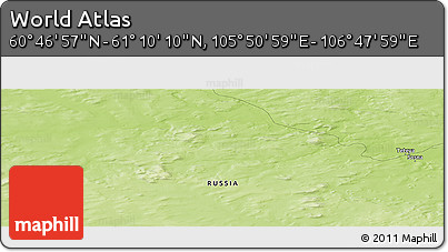 Physical Panoramic Map of the Area around 60° 58' 34" N, 106° 19' 29" E