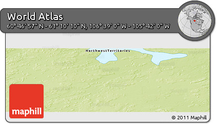 Physical Panoramic Map of the Area around 60° 58' 34" N, 106° 10' 30" W