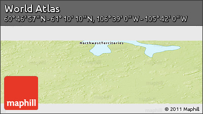 Physical Panoramic Map of the Area around 60° 58' 34" N, 106° 10' 30" W