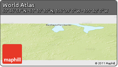 Physical Panoramic Map of the Area around 60° 58' 34" N, 106° 10' 30" W