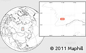 Blank Location Map of the area around 60° 58' 34" N, 111° 25' 30" E