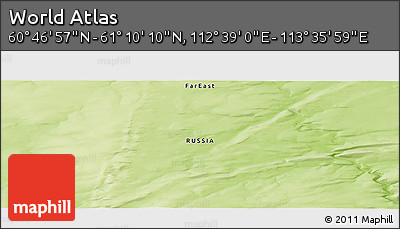 Physical Panoramic Map of the Area around 60° 58' 34" N, 113° 7' 30" E