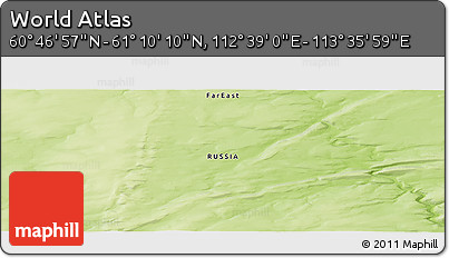 Physical Panoramic Map of the Area around 60° 58' 34" N, 113° 7' 30" E