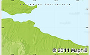 Physical Map of the area around 60° 58' 34" N, 116° 22' 30" W