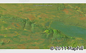 Satellite 3D Map of the area around 60° 58' 34" N, 118° 4' 29" W