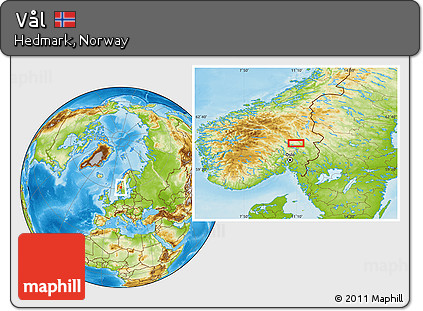 Physical Location Map of Vål