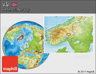 Physical Location Map of Vål