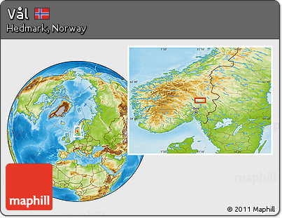Physical Location Map of Vål