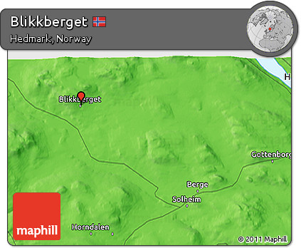 Political 3D Map of Blikkberget