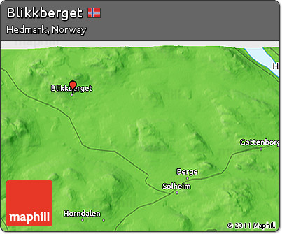Political 3D Map of Blikkberget