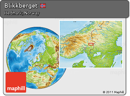 Physical Location Map of Blikkberget