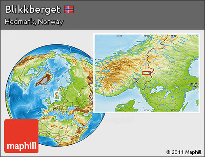 Physical Location Map of Blikkberget