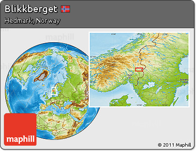 Physical Location Map of Blikkberget