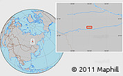 Gray Location Map of the area around 60° 58' 34" N, 123° 19' 29" E