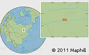 Savanna Style Location Map of the area around 60° 58' 34" N, 123° 19' 29" E