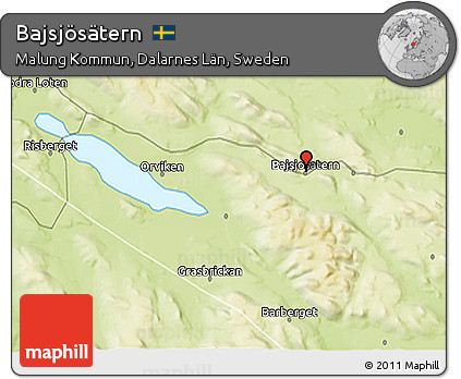 Physical 3D Map of Bajsjösätern