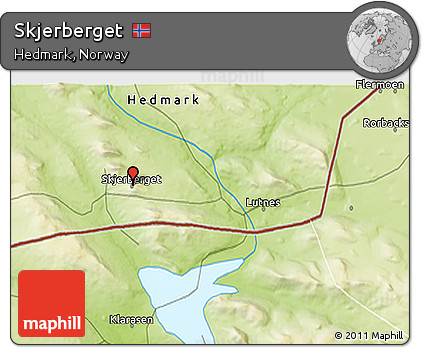 Physical 3D Map of Skjerberget