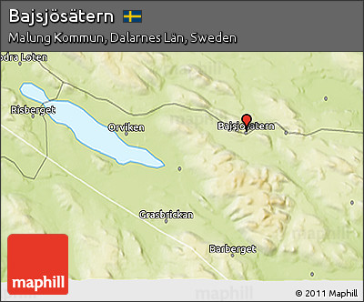 Physical 3D Map of Bajsjösätern
