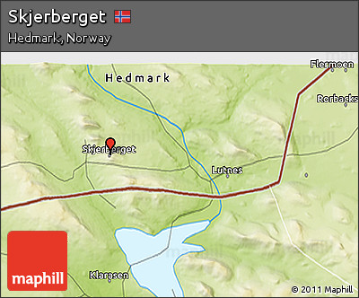 Physical 3D Map of Skjerberget