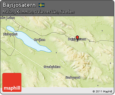 Physical 3D Map of Bajsjösätern