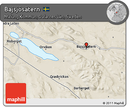 Shaded Relief 3D Map of Bajsjösätern