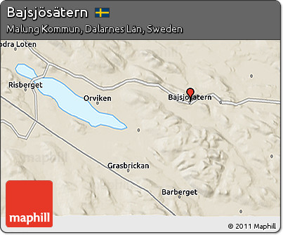 Shaded Relief 3D Map of Bajsjösätern