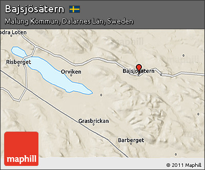 Shaded Relief 3D Map of Bajsjösätern