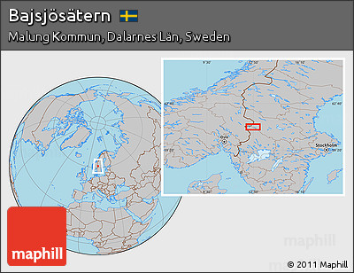 Gray Location Map of Bajsjösätern