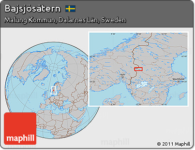 Gray Location Map of Bajsjösätern