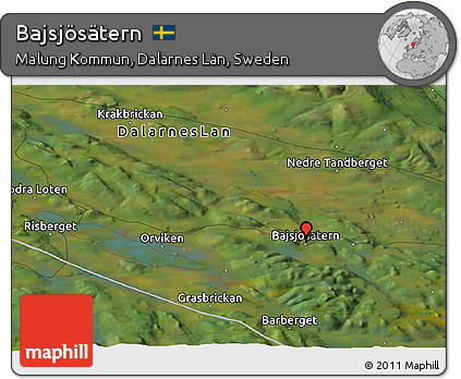 Satellite Panoramic Map of Bajsjösätern