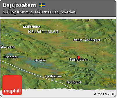 Satellite Panoramic Map of Bajsjösätern