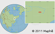 Savanna Style Location Map of the area around 60° 58' 34" N, 133° 31' 30" E