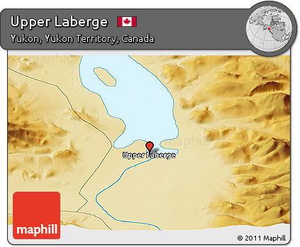 Physical Panoramic Map of Upper Laberge