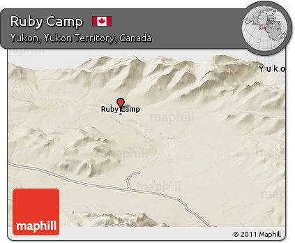 Shaded Relief Panoramic Map of Ruby Camp