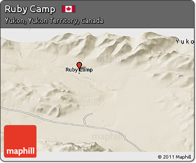 Shaded Relief Panoramic Map of Ruby Camp