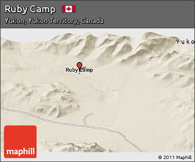 Shaded Relief Panoramic Map of Ruby Camp