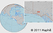 Gray Location Map of Kluane, hill shading