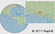 Savanna Style Location Map of Kluane, hill shading