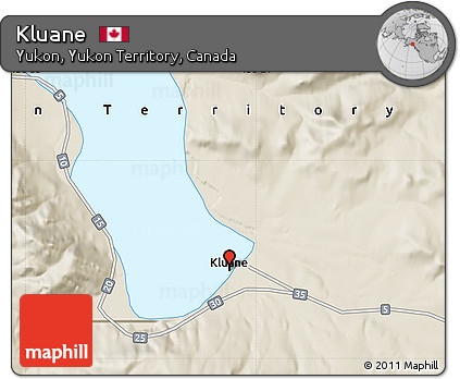 Shaded Relief Map of Kluane