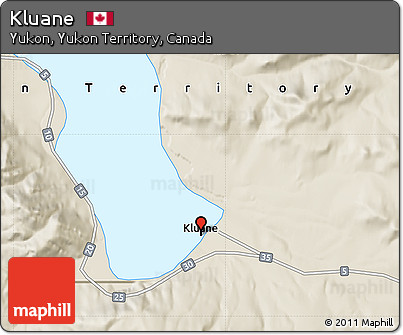 Shaded Relief Map of Kluane