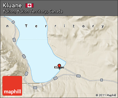 Shaded Relief Map of Kluane