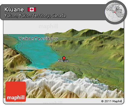 Satellite Panoramic Map of Kluane