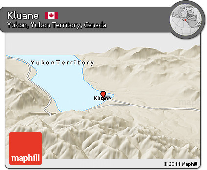 Shaded Relief Panoramic Map of Kluane