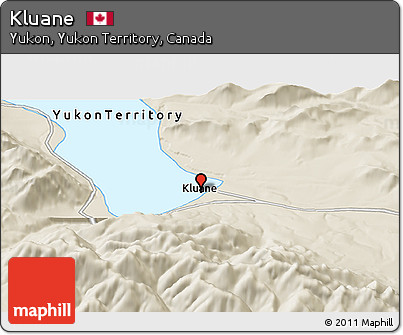 Shaded Relief Panoramic Map of Kluane